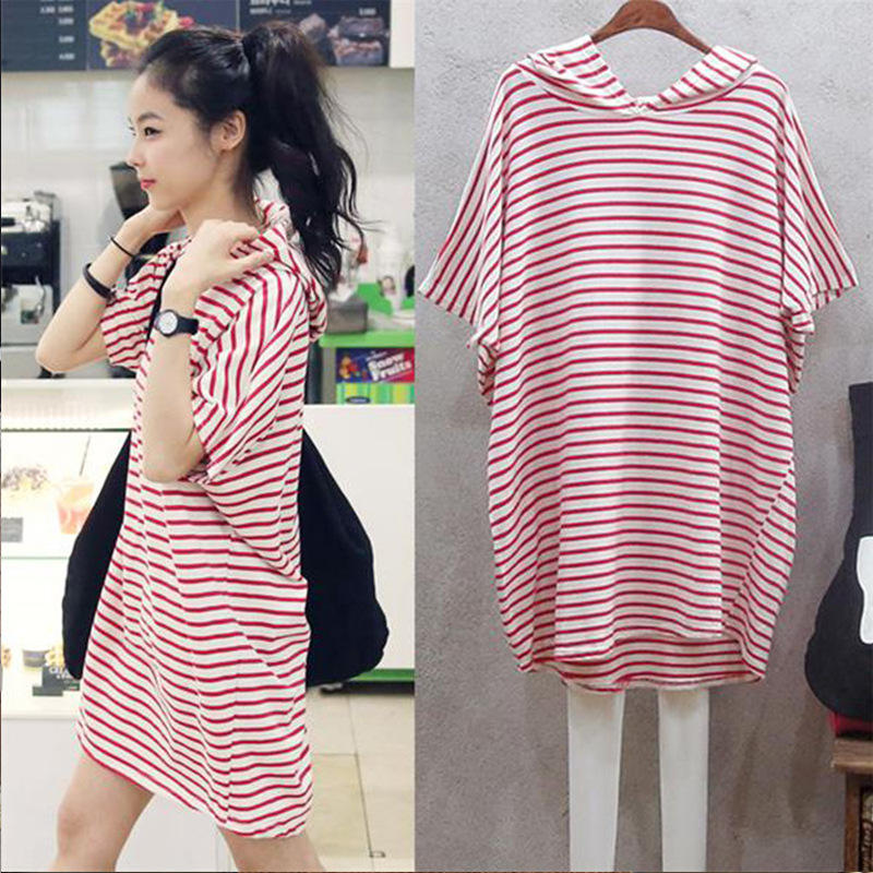 Korean Style A Line Shirt Dress - Zomerse nieuwe Koreaanse stijl losse vleermuismouw