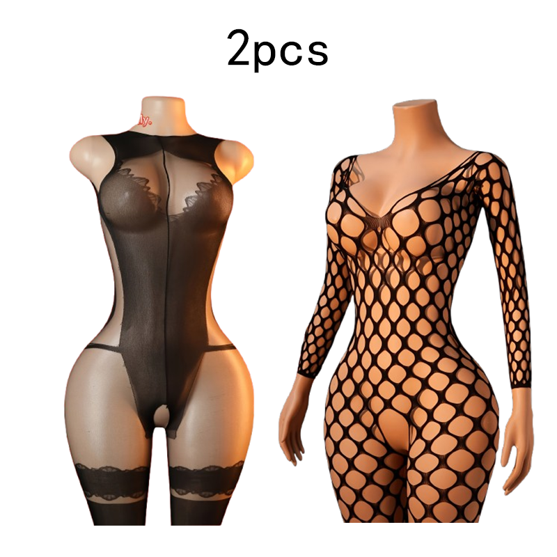 Lingerie - Twee stuks – sexy, doorschijnende, effen