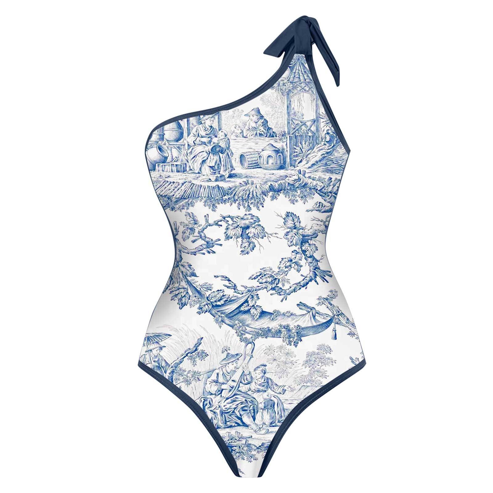 Skirts - Vrouwelijke bikini tankini blauw en wit