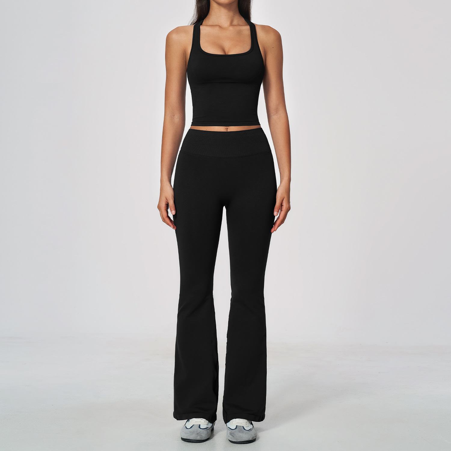 Dames 2-delige yogaset, racerb - Seamless Ribbed Workout Tank Top recensie en prijs