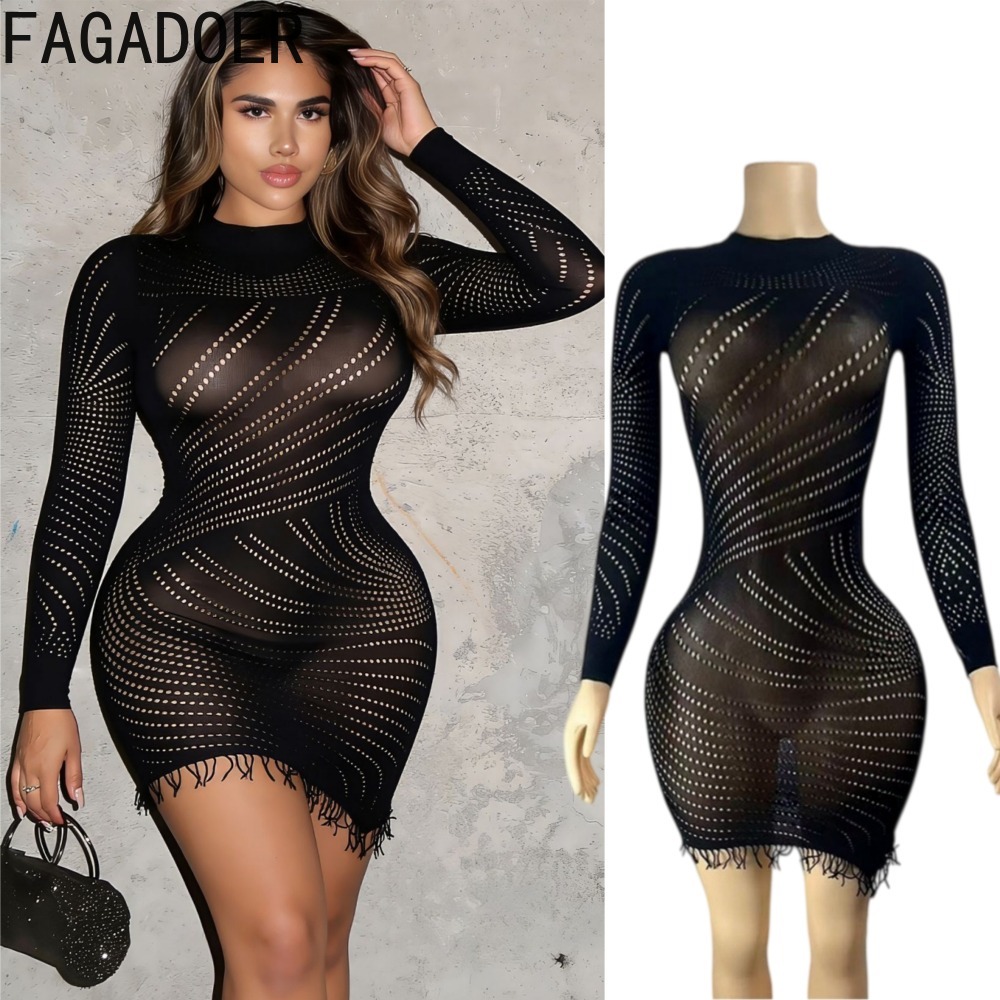 FAGADOER Sexy bodycon mini-jur - Sexy Mesh Sheer Bodycon Dress recensie en prijs