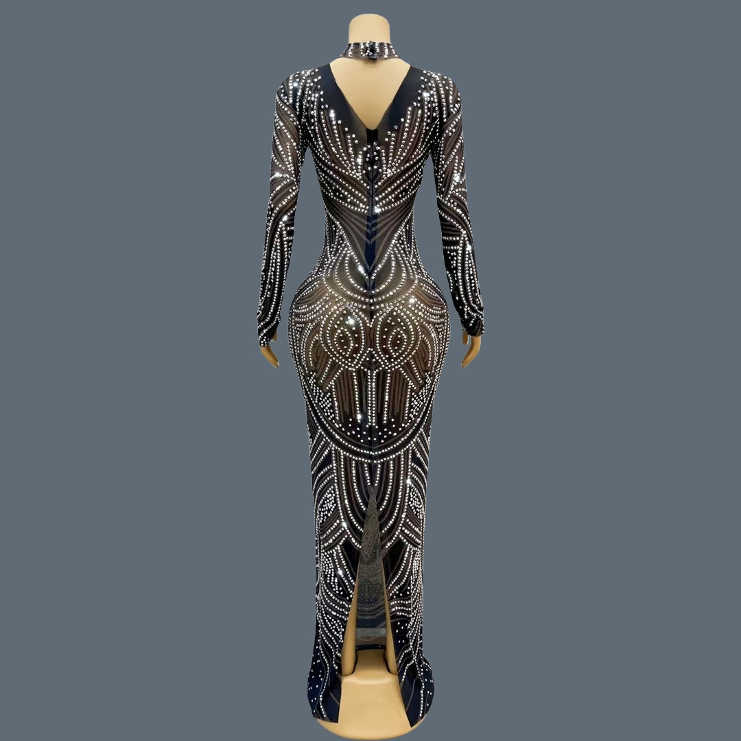 Zwarte, nieuwe stijl, glinster - Sparkly Rhinestone Club Party Dress recensie en prijs